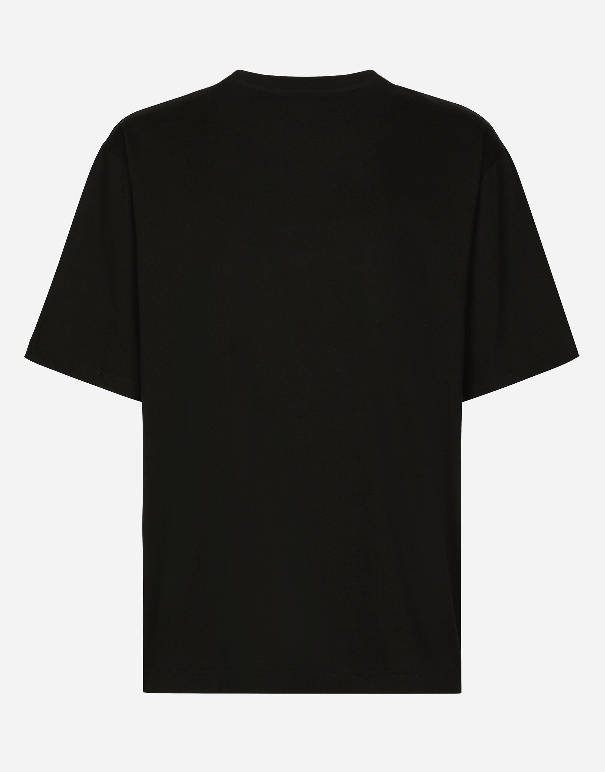 Black Cotton T-shirt with DG Patch - Exclusive Wear