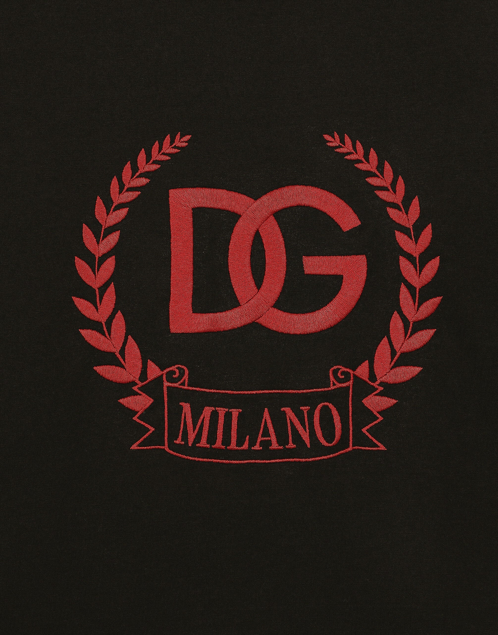 DG Milano Logo Embroidery Black T-shirt - Exclusive Wear
