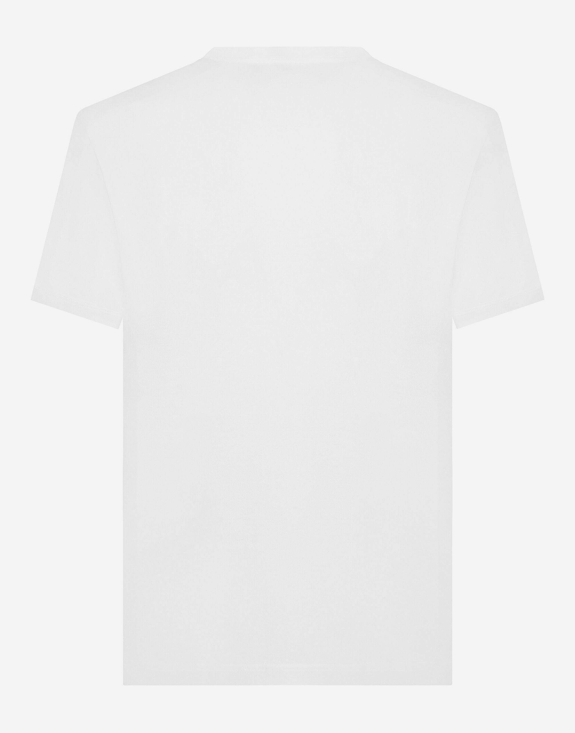 White Cotton T-shirt with DG Patch - Exclusive Wear