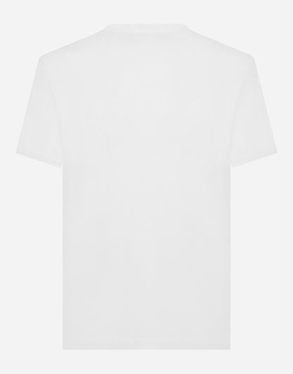 White Cotton T-shirt with DG Patch