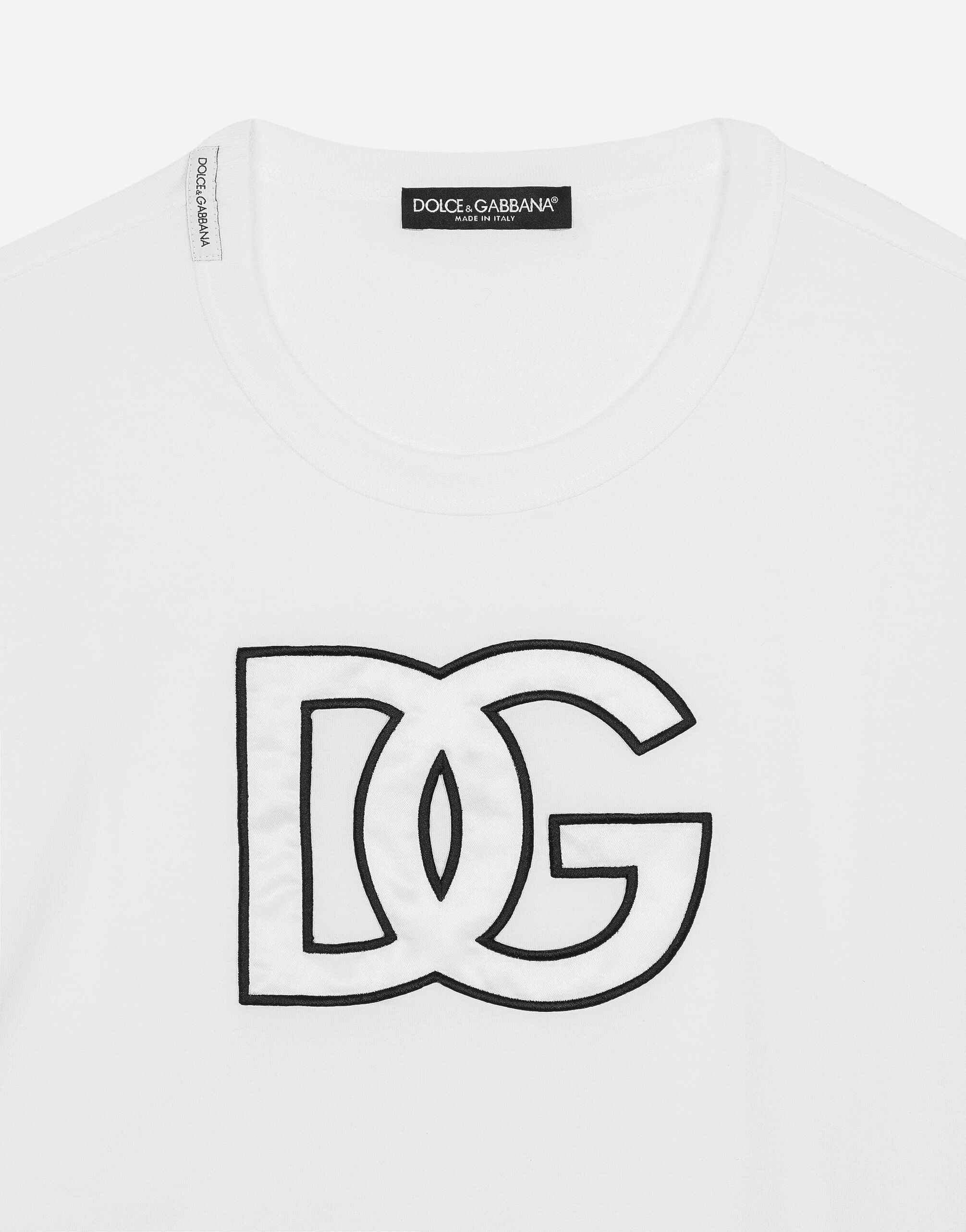 White Cotton T-shirt with DG Patch - Exclusive Wear