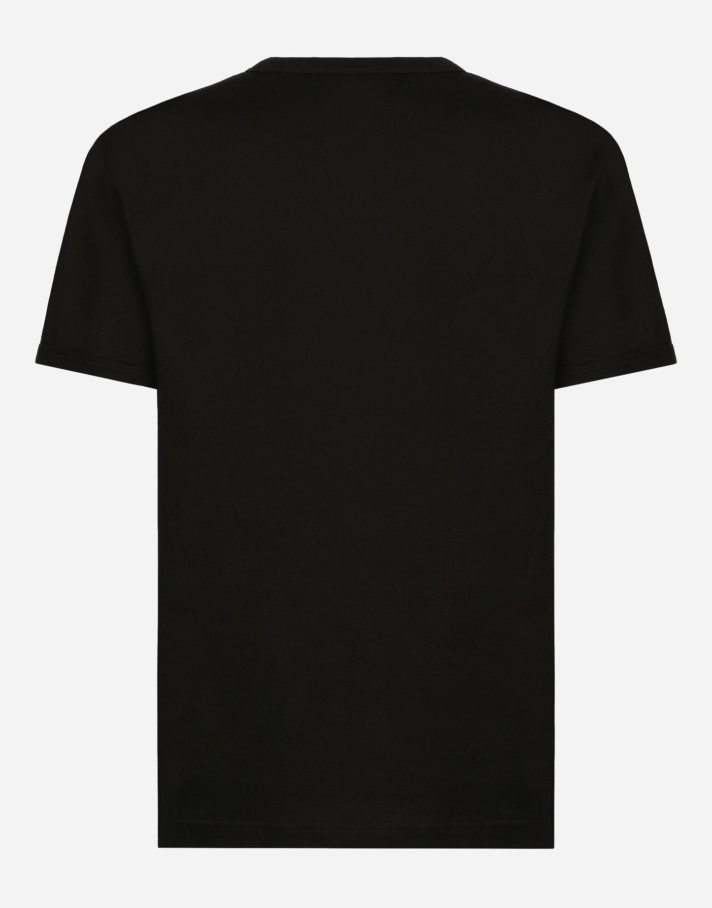 Rubber Logo Black Cotton T-shirt