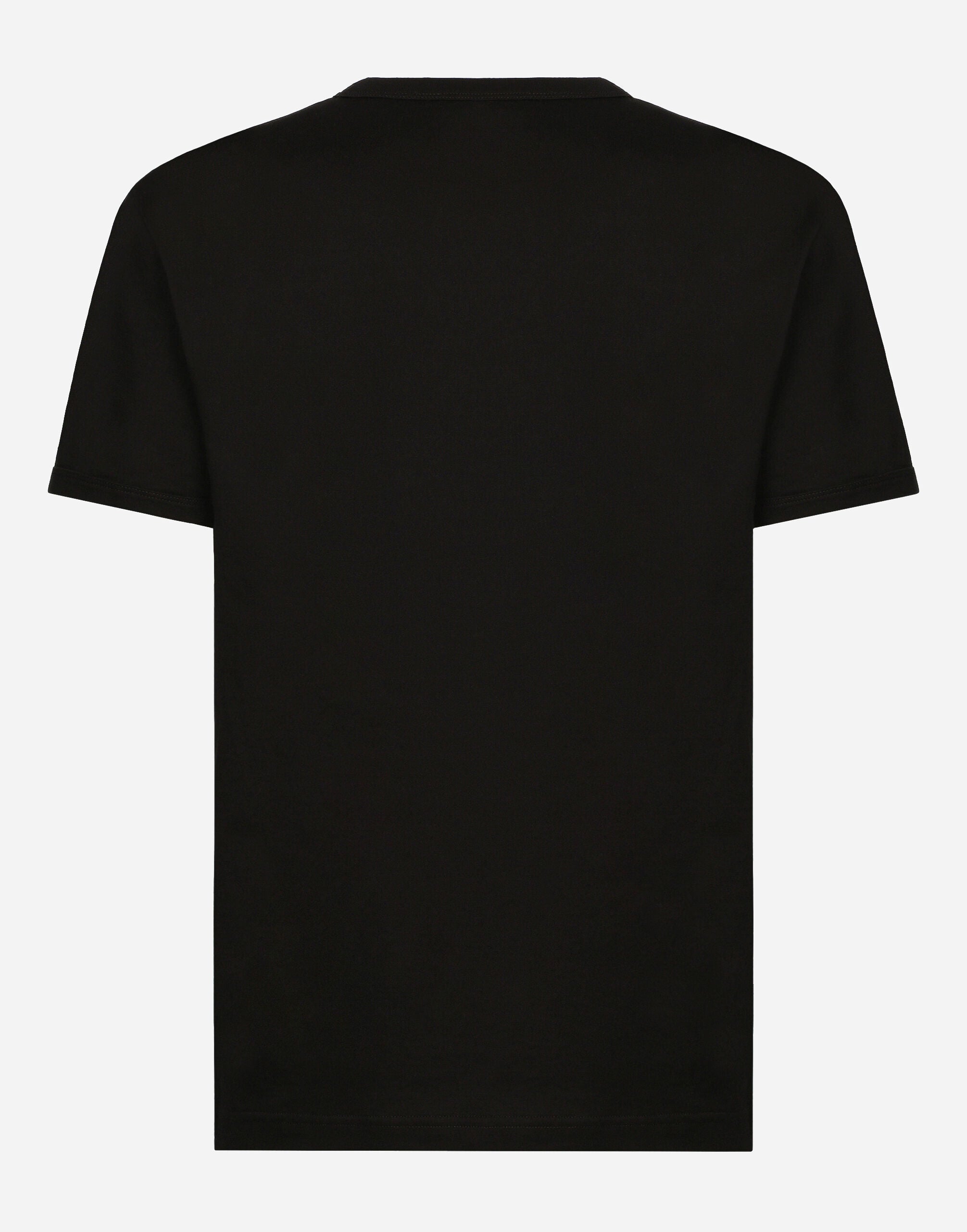 Rubber Logo Black Cotton T-shirt - Exclusive Wear