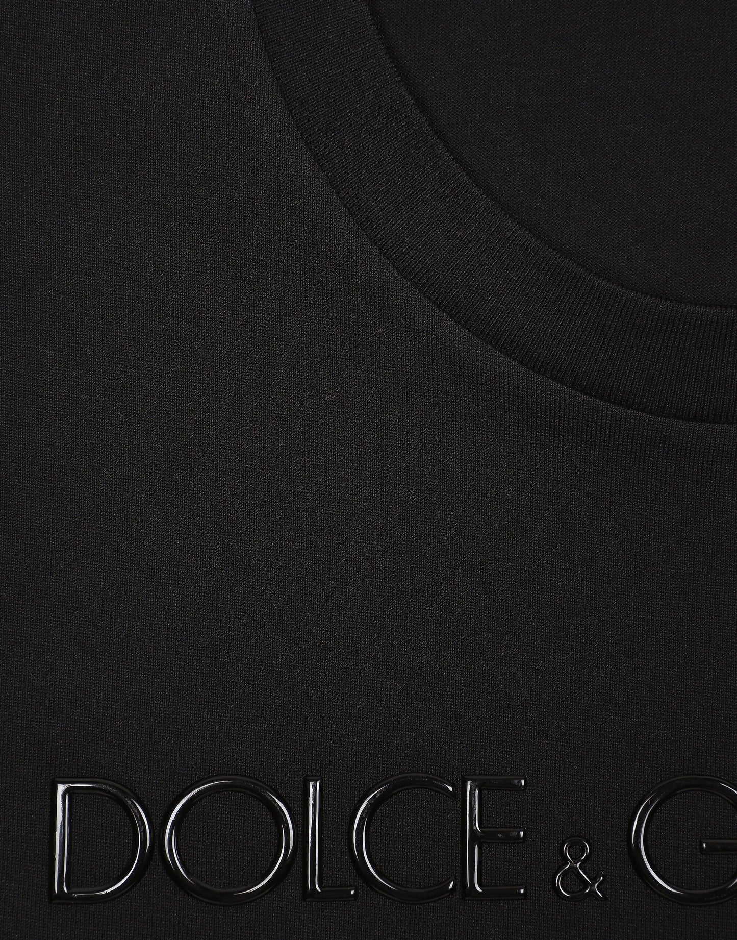 Rubber Logo Black Cotton T-shirt