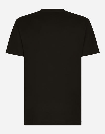 Black T-shirt with DG Milano Logo Embroidery