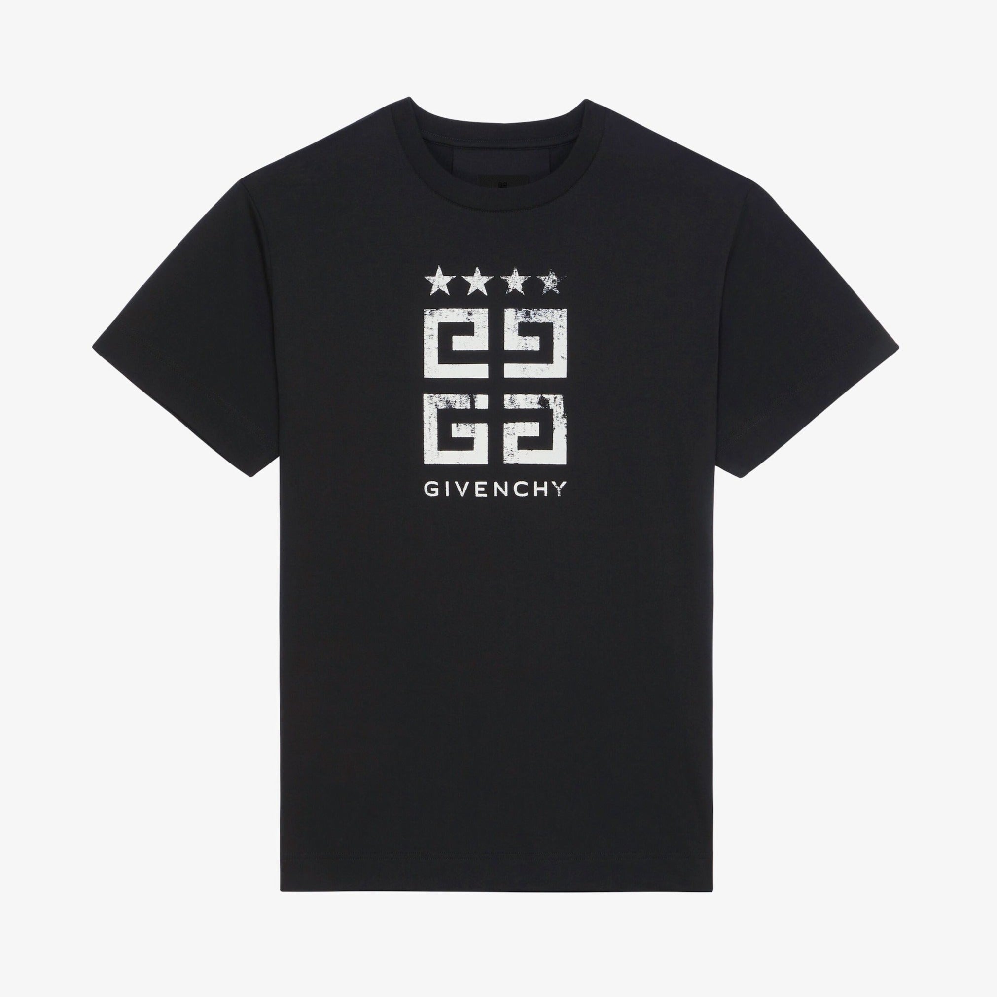 4G Stars Black Cotton T-shirt - Exclusive Wear