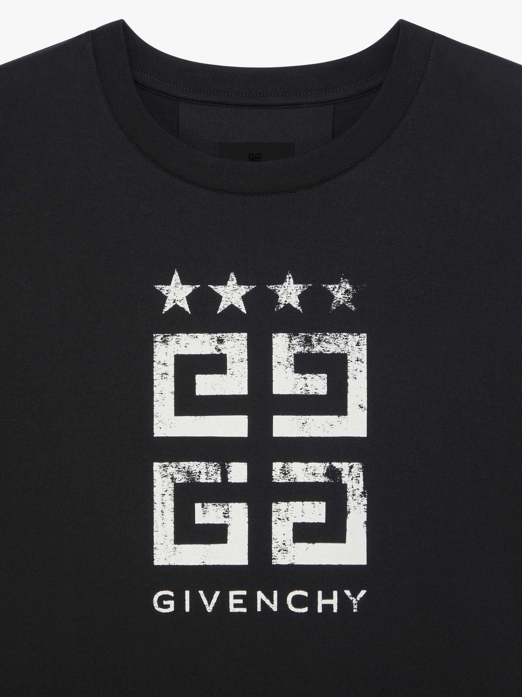 4G Stars Black Cotton T-shirt - Exclusive Wear