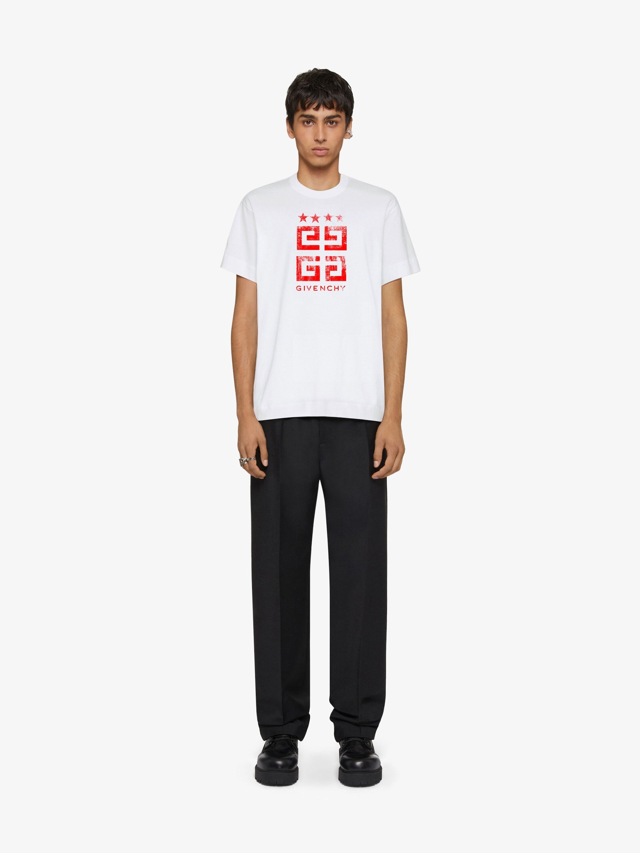 4G Stars White Cotton T-shirt - Exclusive Wear