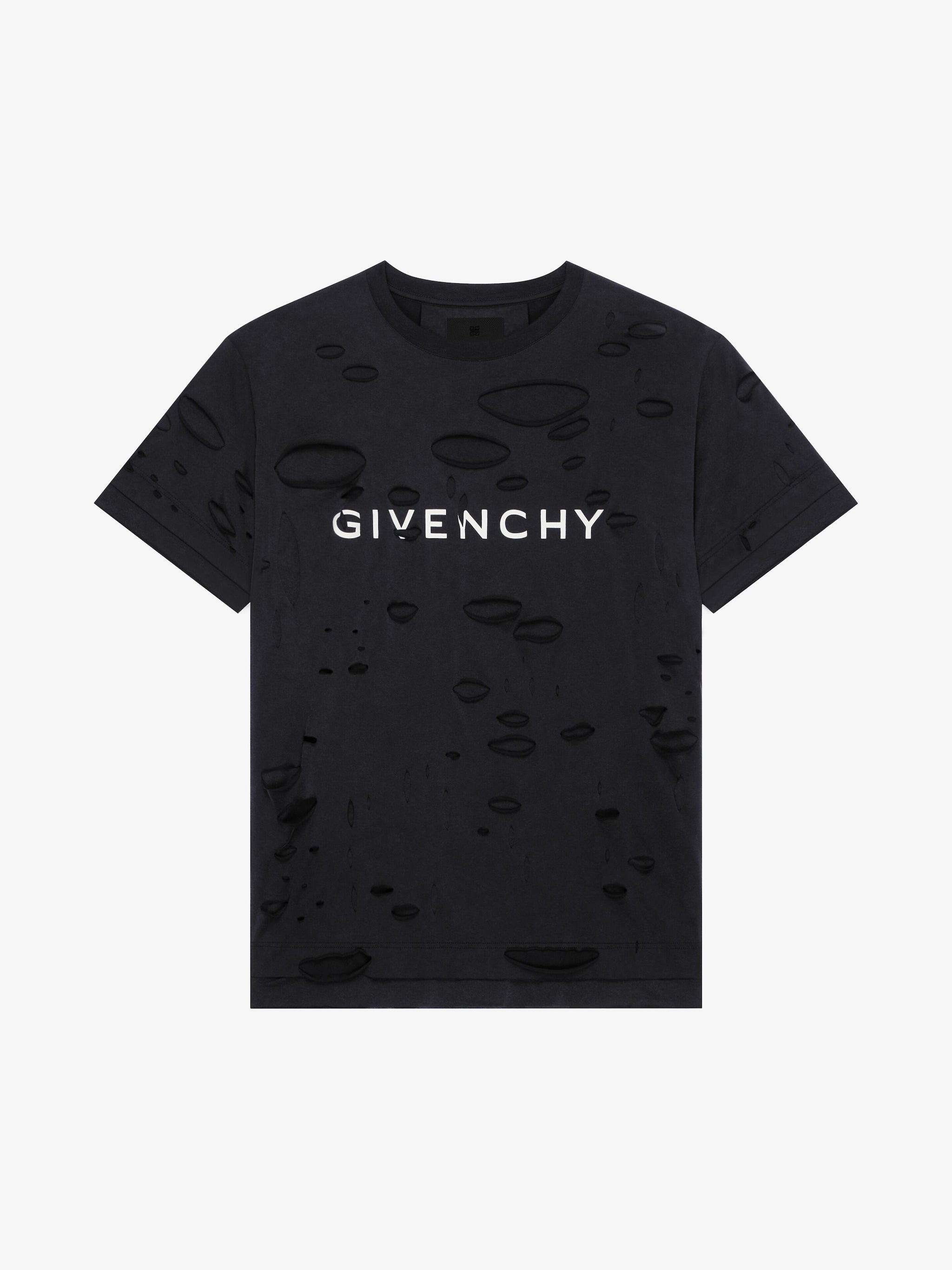 Black Oversized T-shirt with Destroyed Efffect - Exclusive Wear