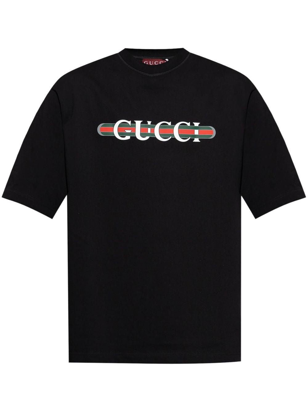 Black Cotton JerseyT-shirt with Logo Print - Exclusive Wear