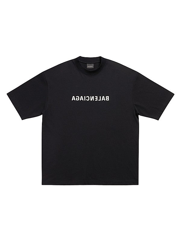 Mirror Print Black Oversize T-shirt - Exclusive Wear