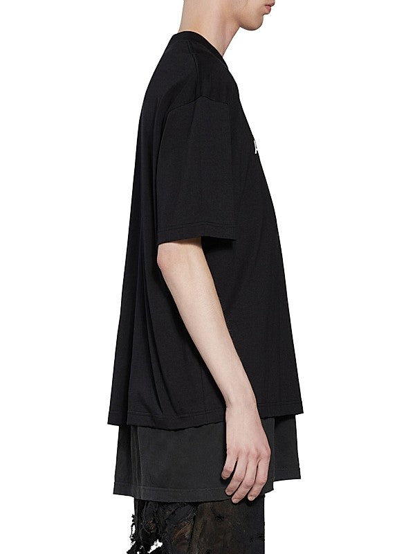 Mirror Print Black Oversize T-shirt - Exclusive Wear