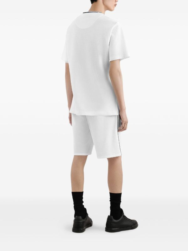Logo-embroidered White Cotton T-shirt with Pocket - Exclusive Wear