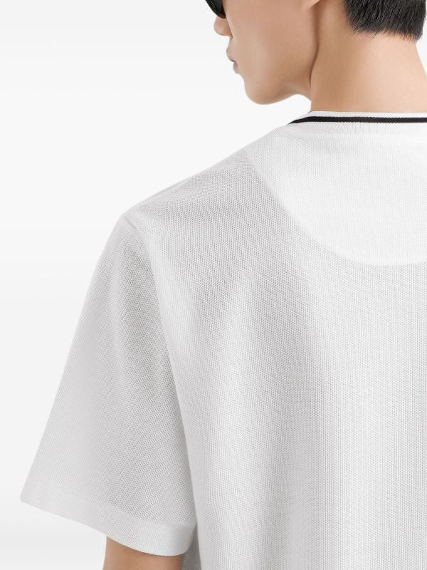 Logo-embroidered White Cotton T-shirt with Pocket - Exclusive Wear