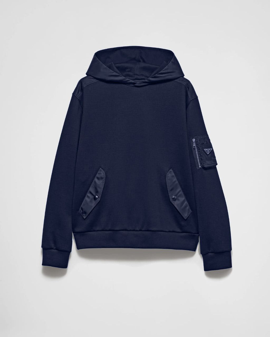 Navy Blue Cotton Hoodie with Pockets