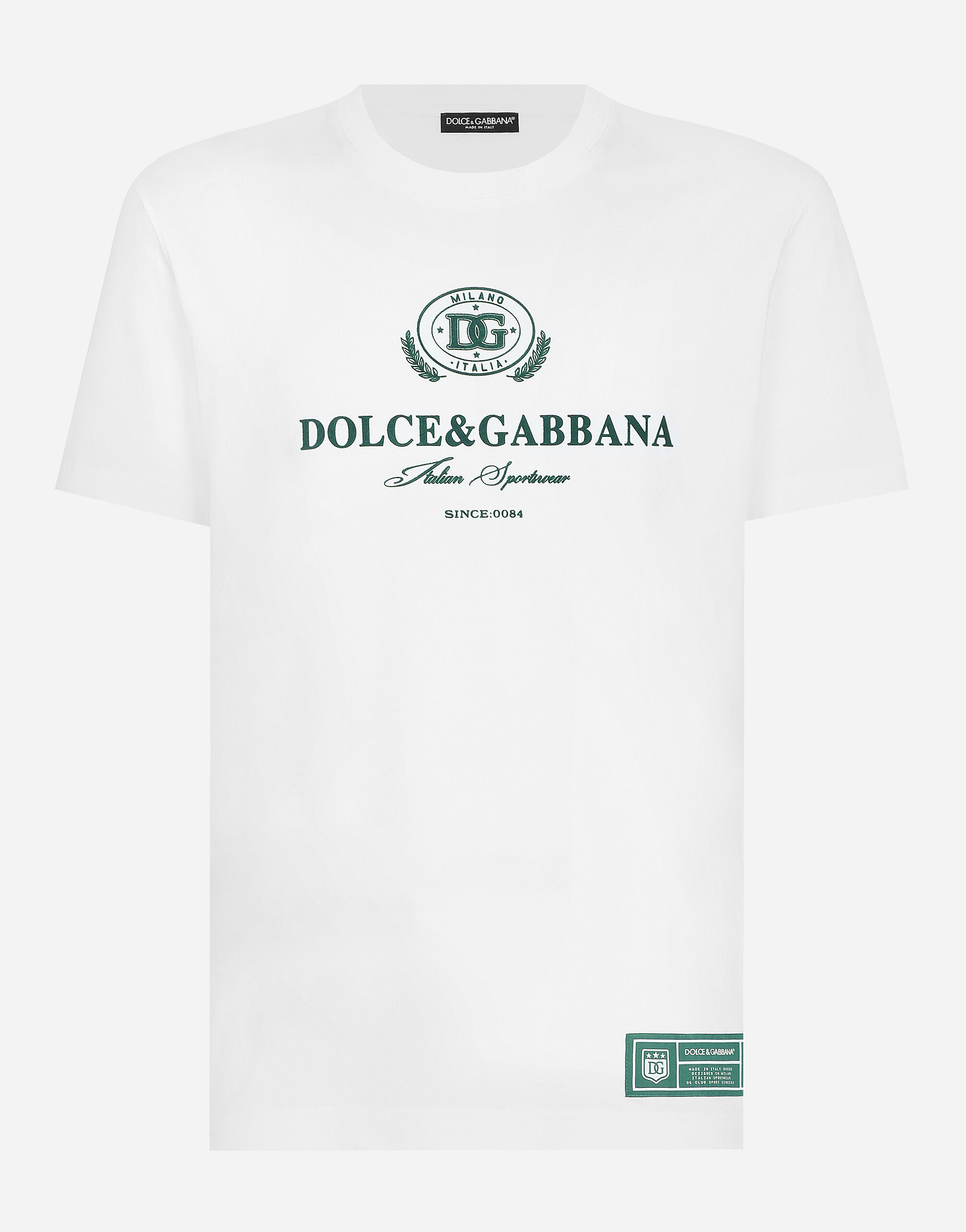 White Cotton T-shirt with Logo Print - Exclusive Wear