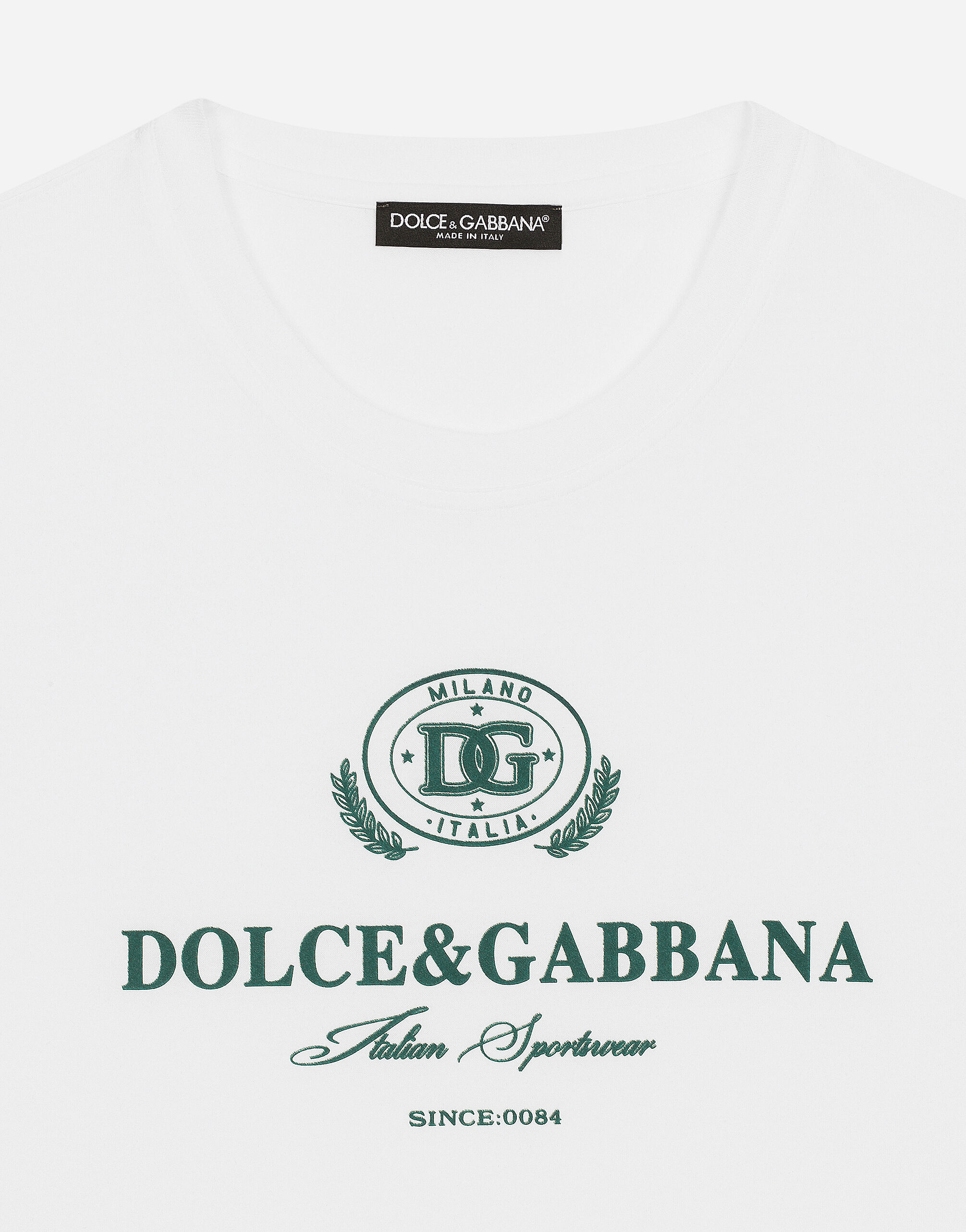 White Cotton T-shirt with Logo Print - Exclusive Wear