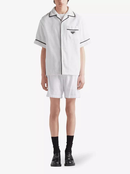 White Cotton Bowling Shirt