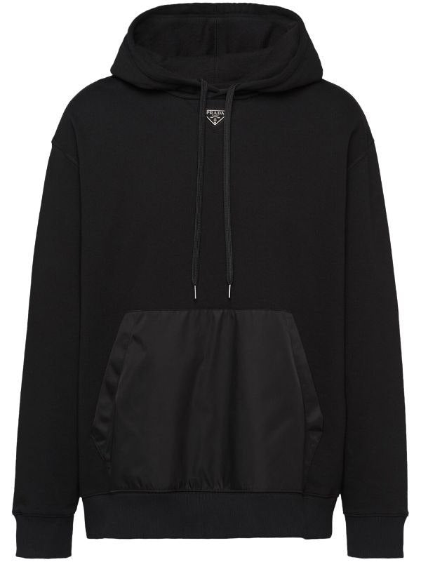 Logo Fleece Black Cotton Hoodie - Exclusive Wear