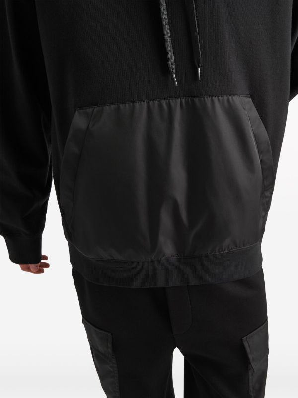 Logo Fleece Black Cotton Hoodie - Exclusive Wear