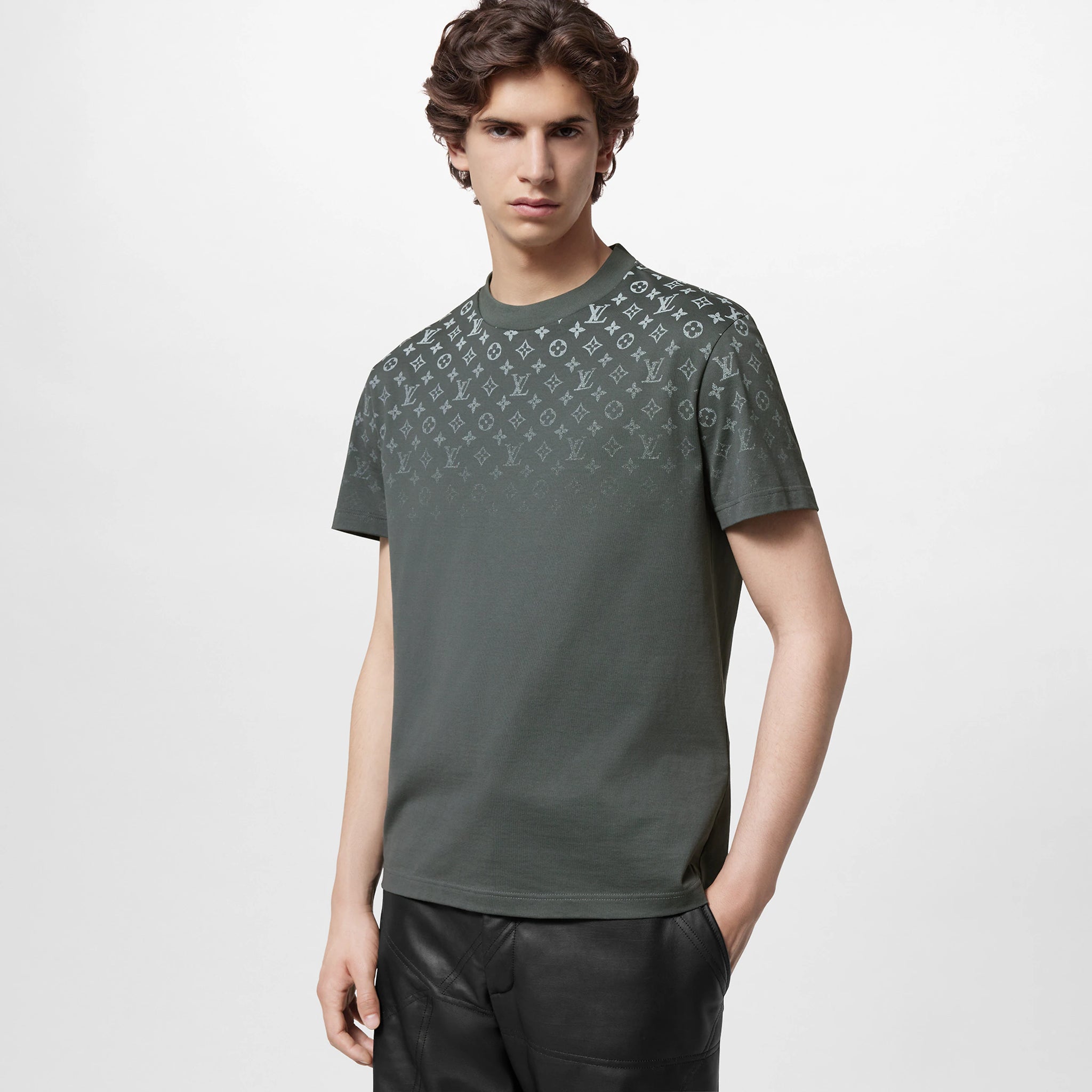 Gradient Grey Cotton T-shirt - Exclusive Wear