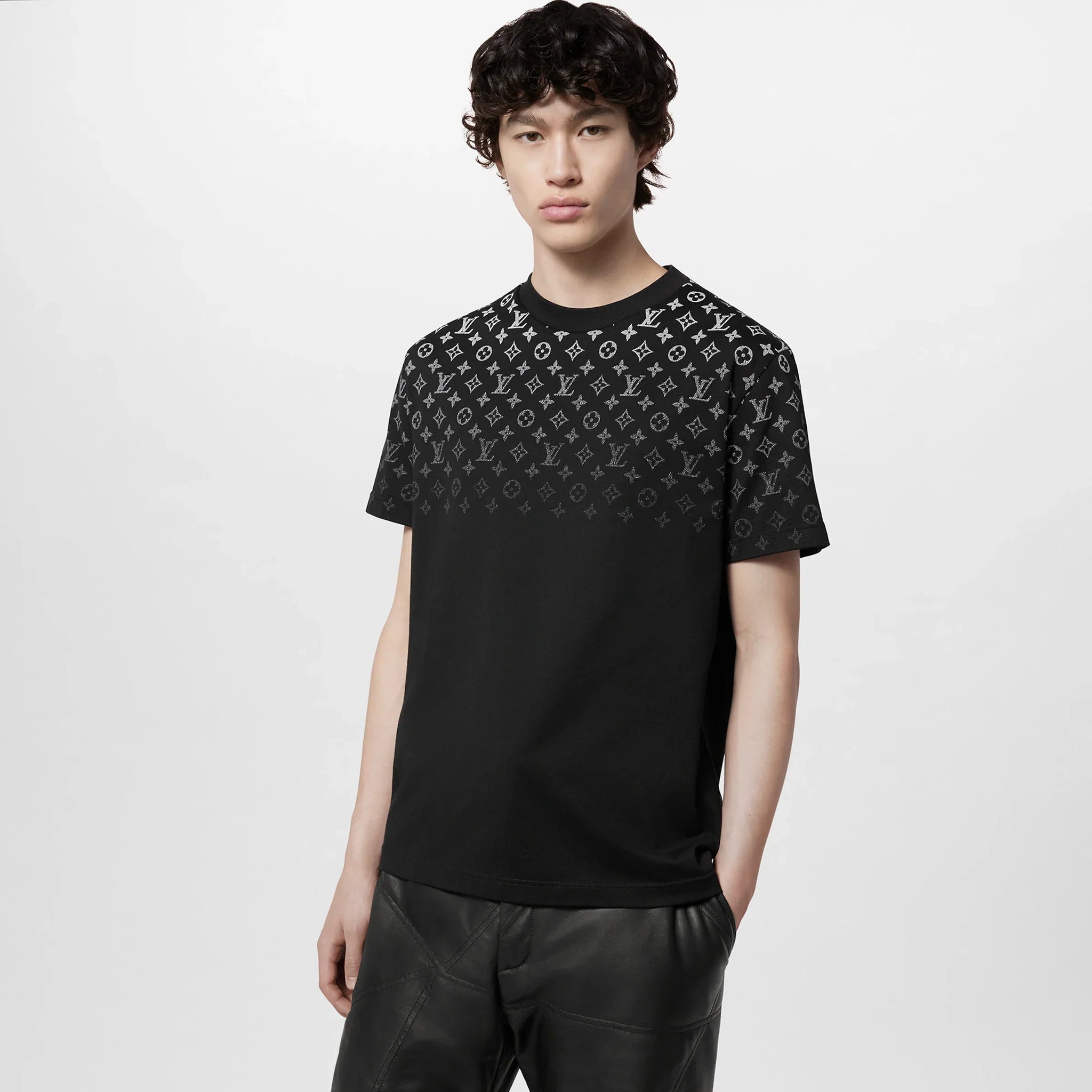 LV Icons Gradient Black Cotton T-shirt - Exclusive Wear