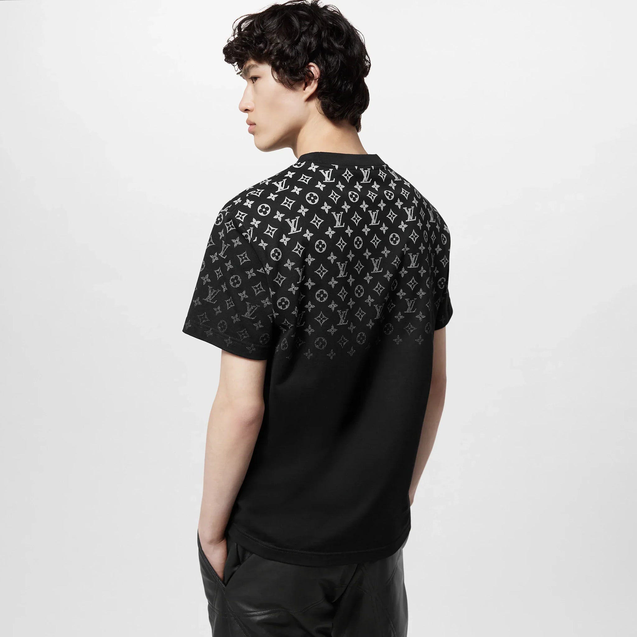 LV Icons Gradient Black Cotton T-shirt - Exclusive Wear