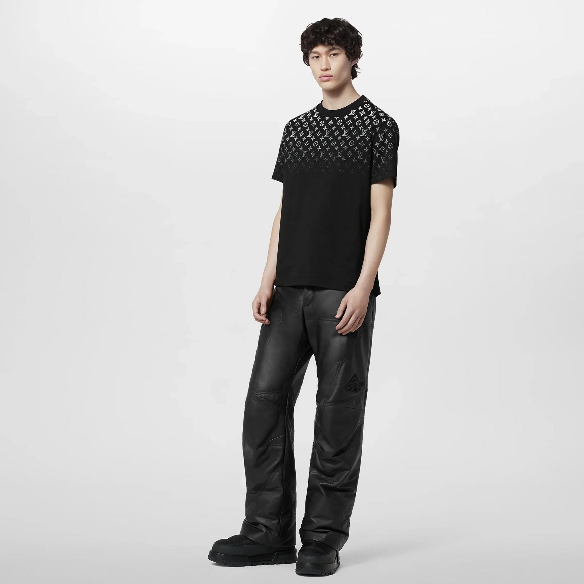 LV Icons Gradient Black Cotton T-shirt - Exclusive Wear