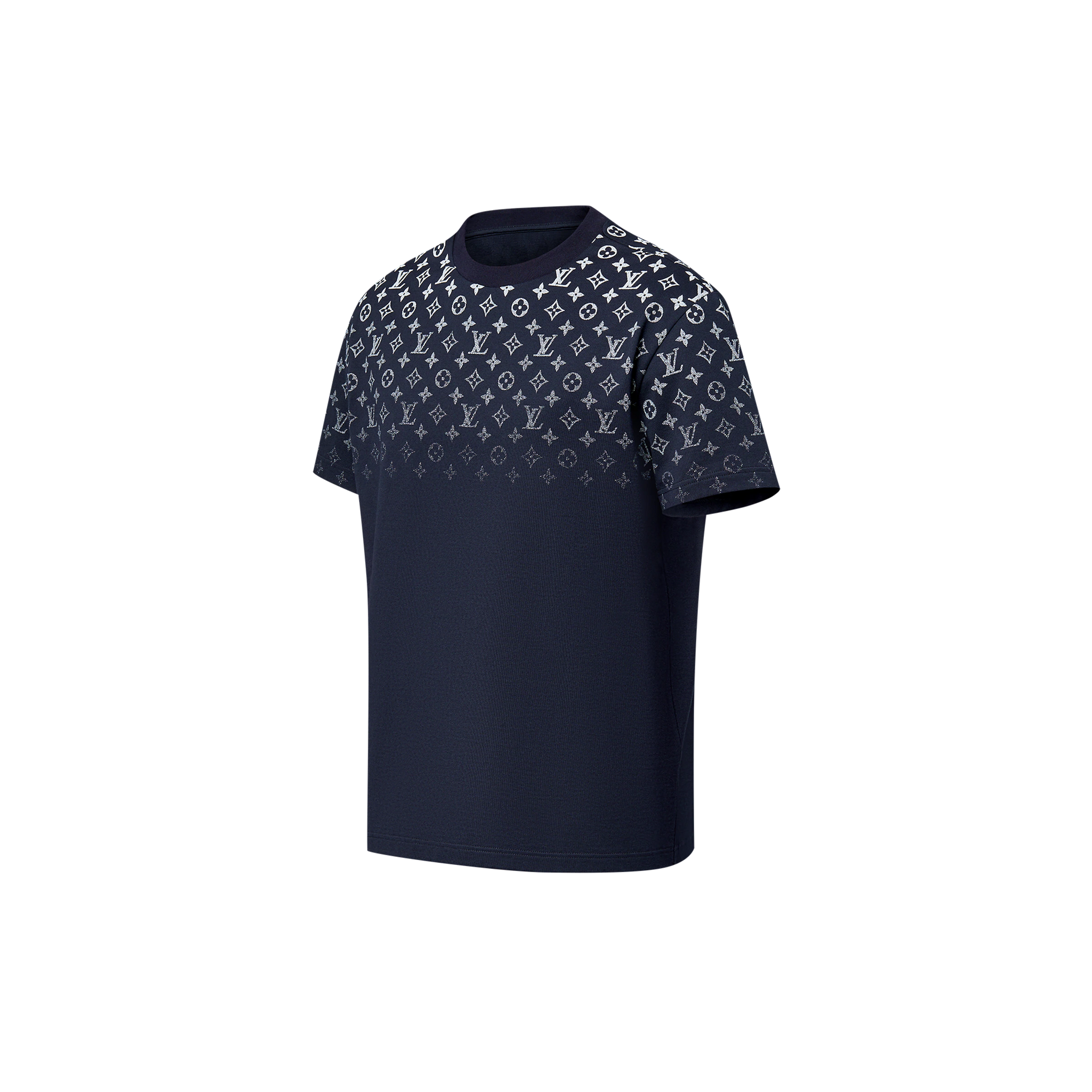Gradient Navy Blue Cotton T-shirt - Exclusive Wear
