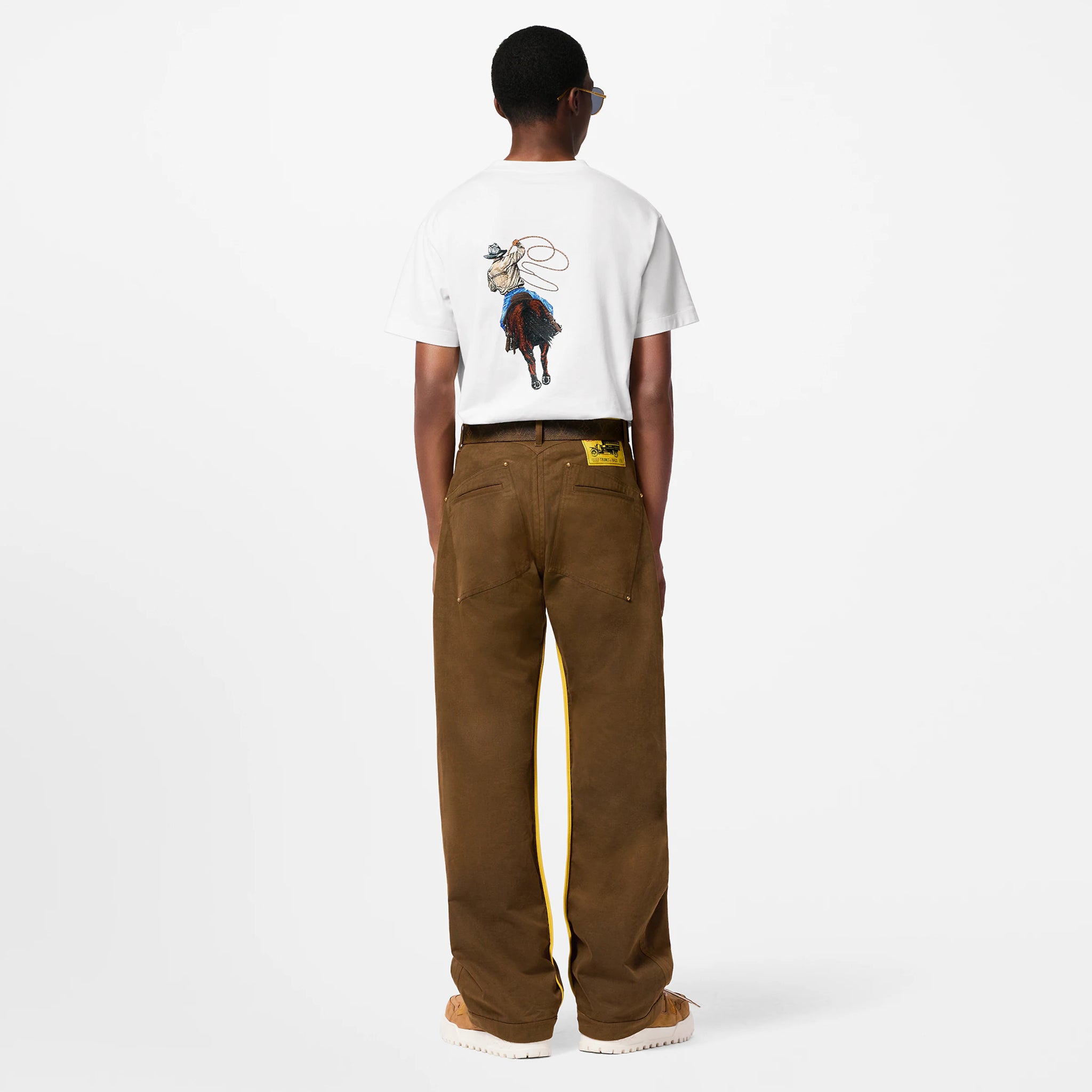Cowboy Graphic Embroidered Cotton T-shirt - Exclusive Wear