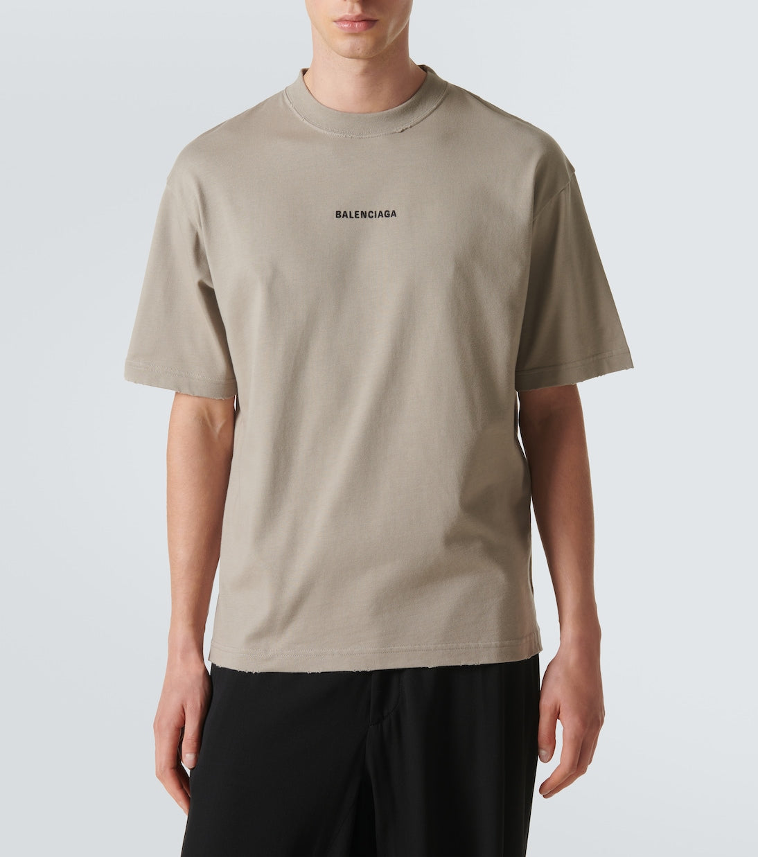 Distressed Effect Beige Oversize T-shirt - Exclusive Wear