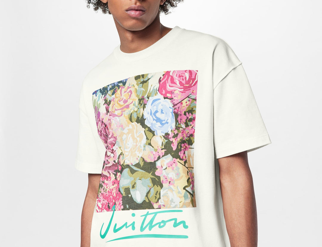 Flower Tepestry Print White T-shirt - Exclusive Wear