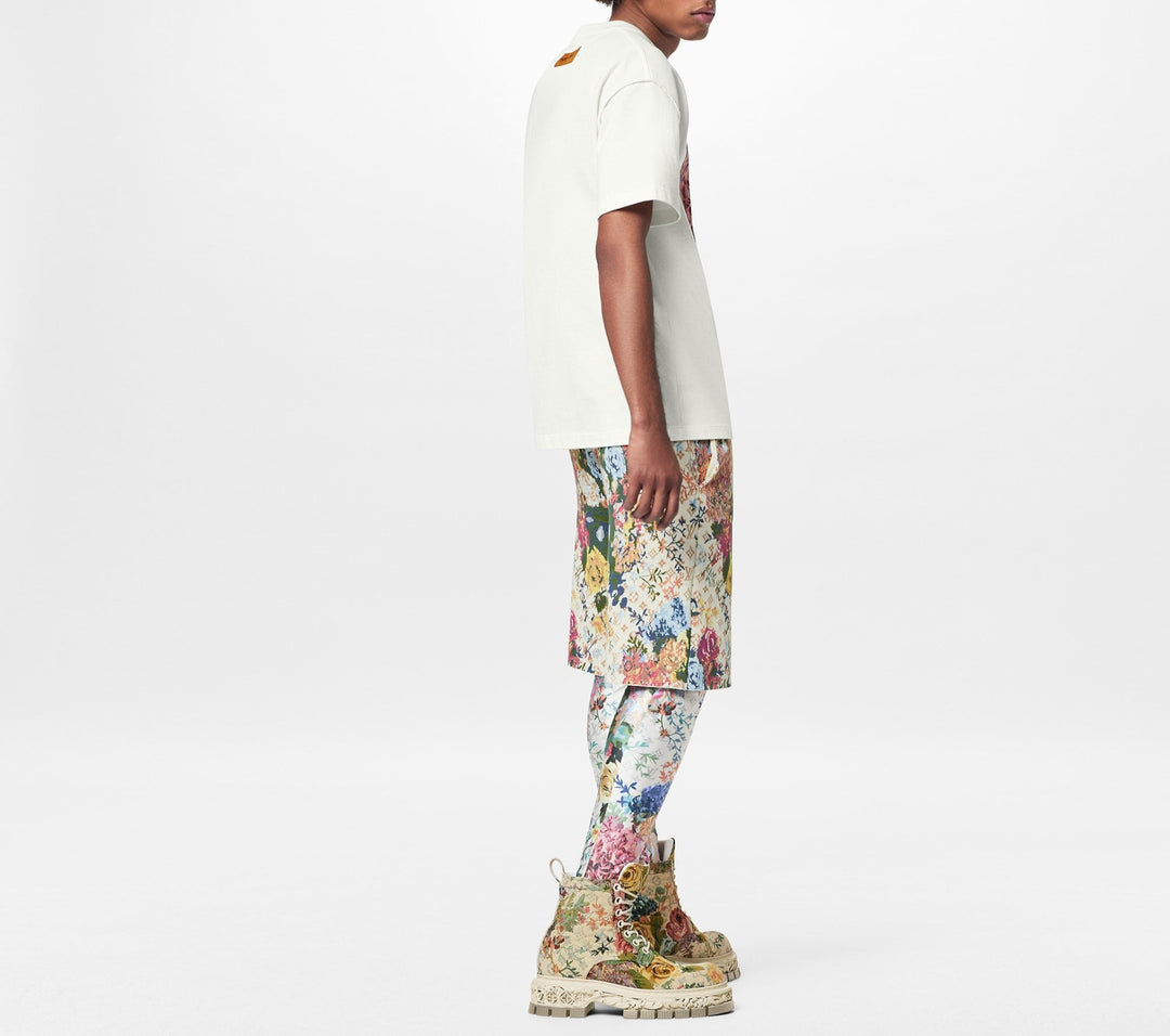Flower Tepestry Print White T-shirt - Exclusive Wear