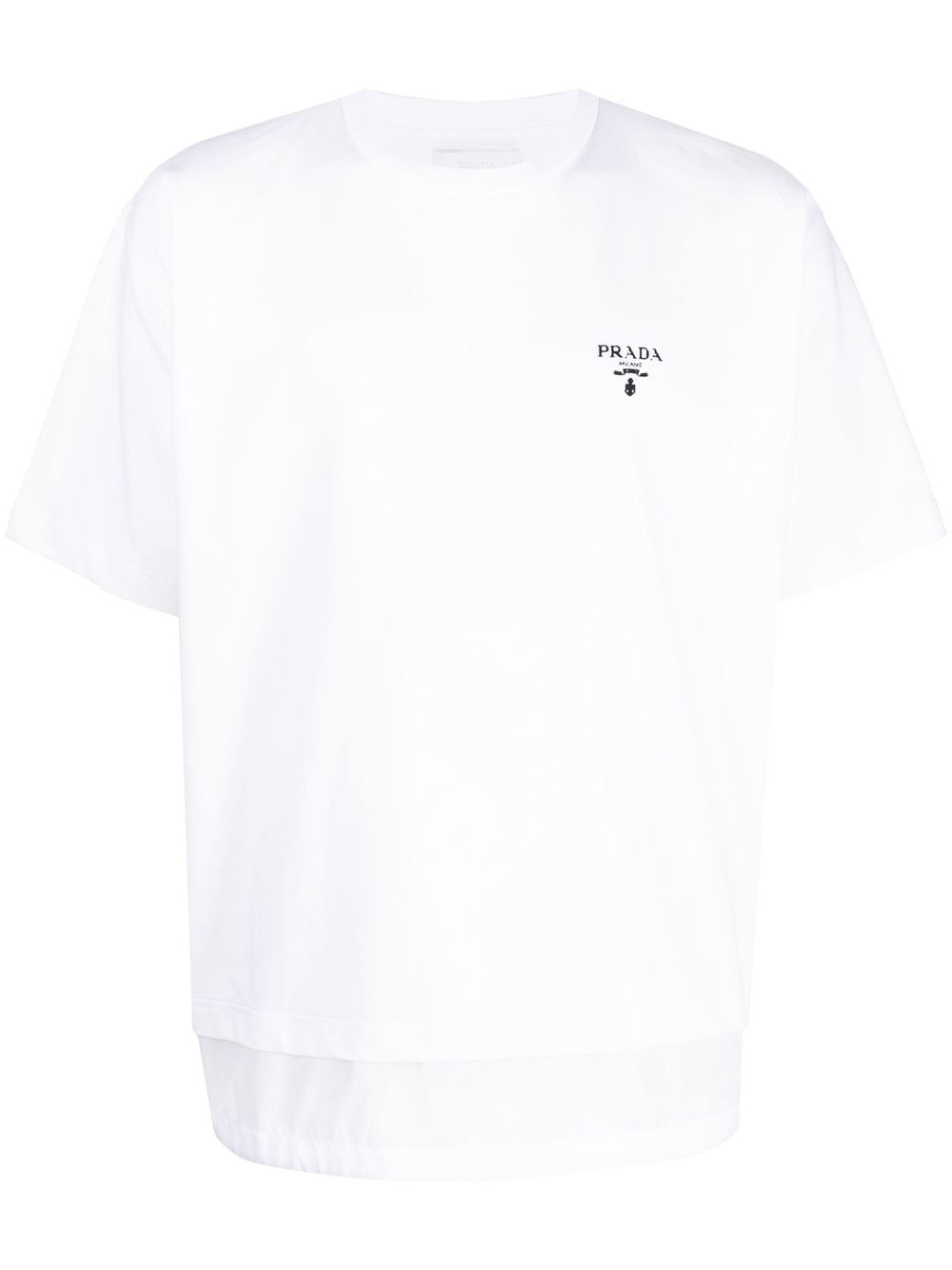 Logo Print Layered Detail White T-shirt - Exclusive Wear