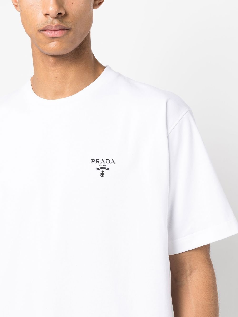 Logo Print Layered Detail White T-shirt - Exclusive Wear
