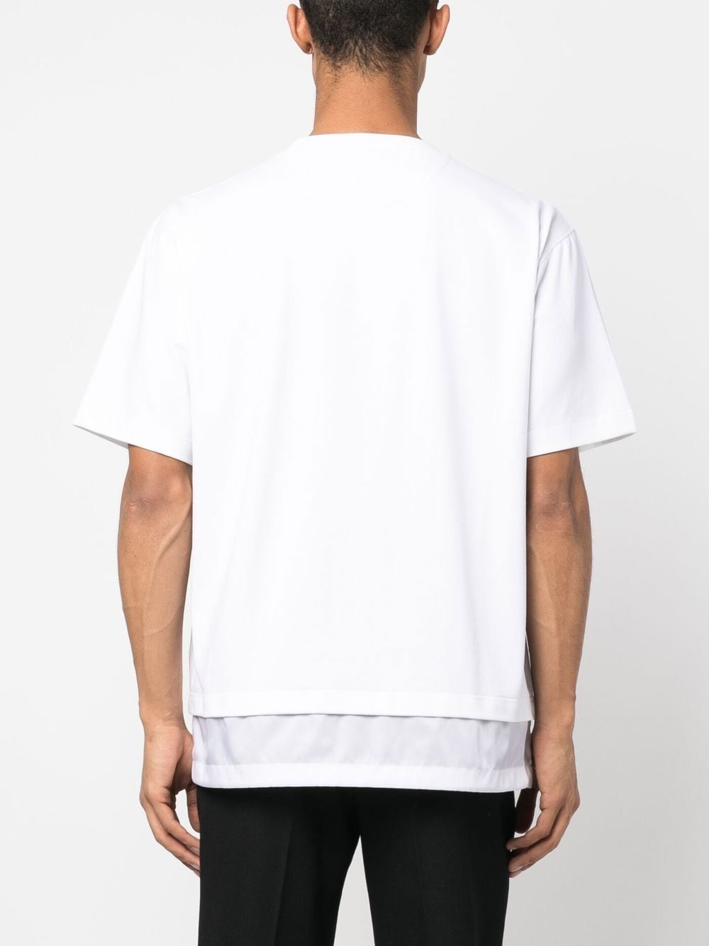 Logo Print Layered Detail White T-shirt - Exclusive Wear
