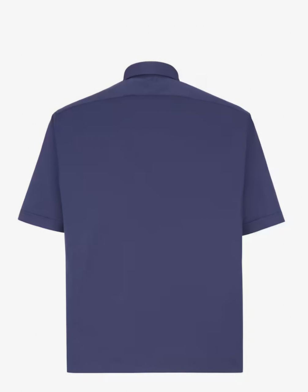 Pocket Zip-up Blue Cotton Shirt - Exclusive Wear