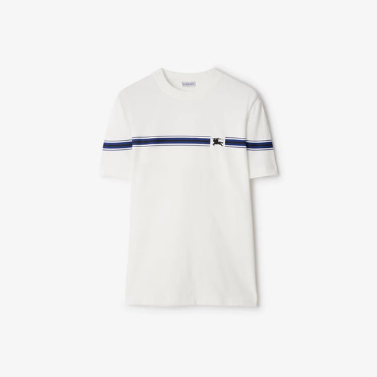 Striped White Cotton T-shirt