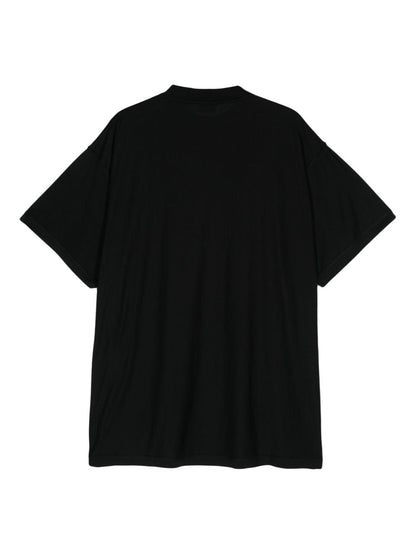 Inside-Out Black Cotton T-shirt