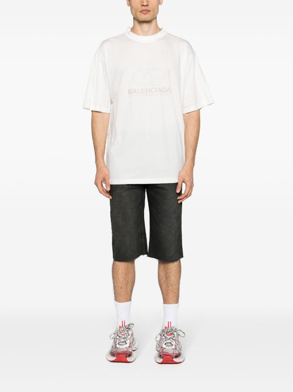 Faded Surfer Logo White Oversized T-shirt