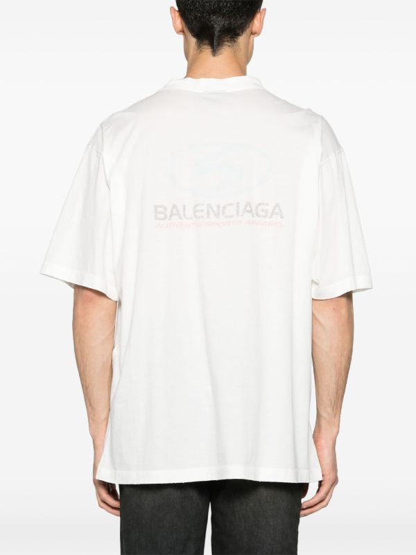 Faded Surfer Logo White Oversized T-shirt