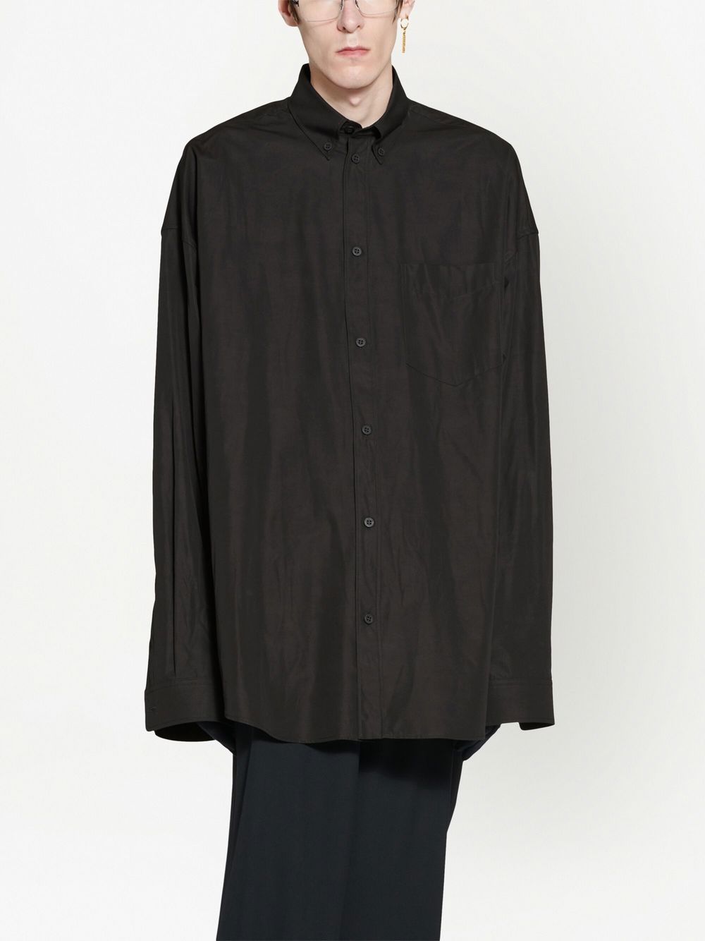 Oversized Logo-print Black Shirt - Exclusive Wear