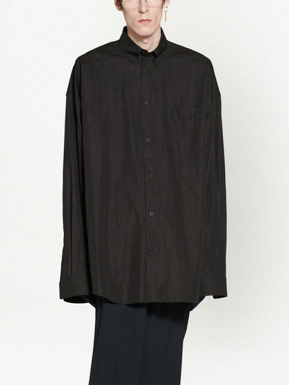 Oversized Logo-print Black Shirt