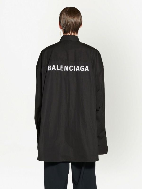 Oversized Logo-print Black Shirt