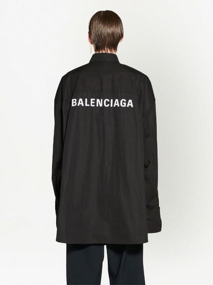 Oversized Logo-print Black Shirt