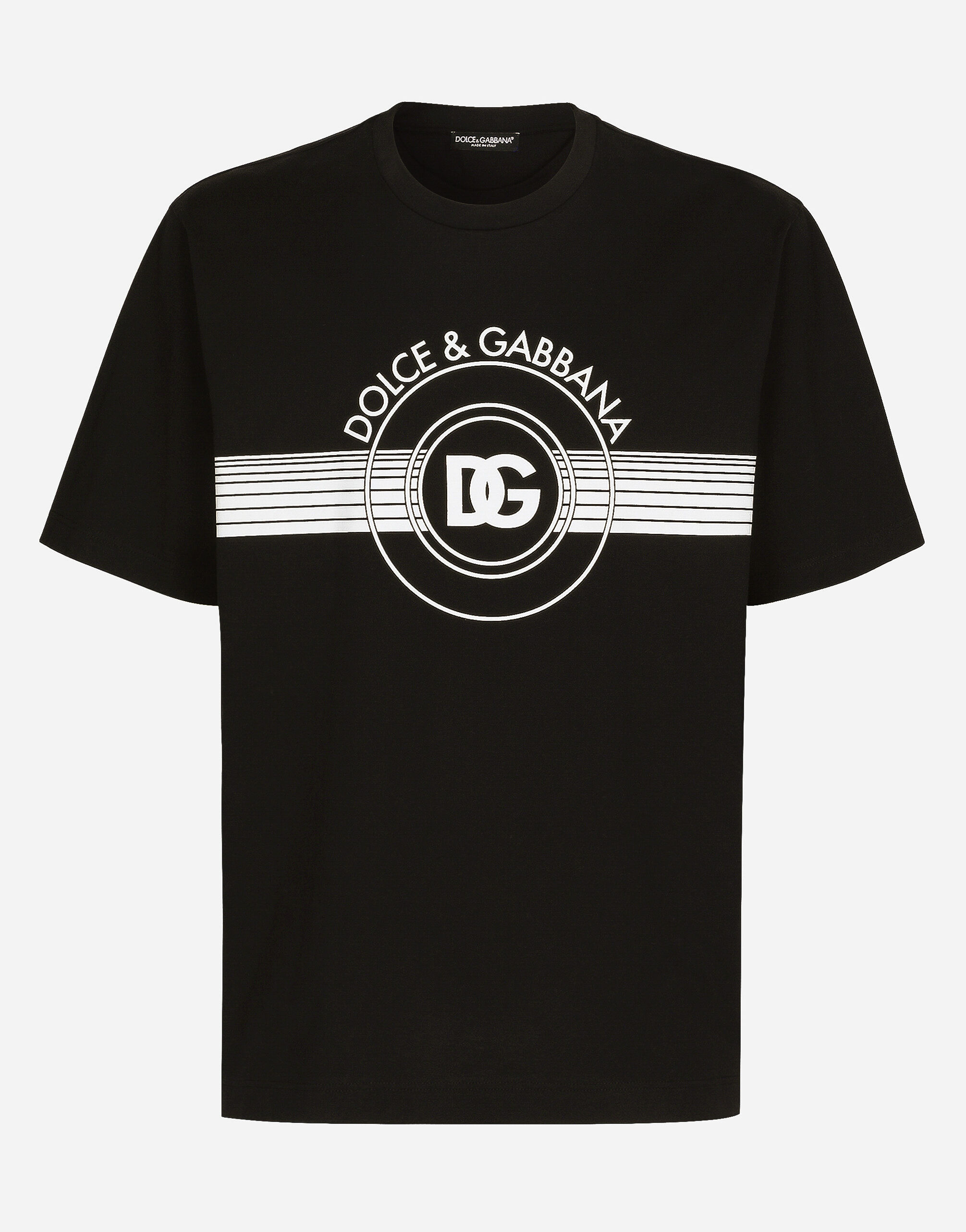 Black Cotton Interlocking Logo Print - Exclusive Wear