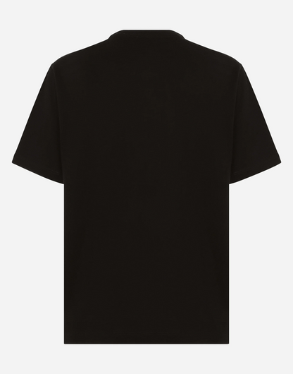 Black Cotton Interlocking Logo Print