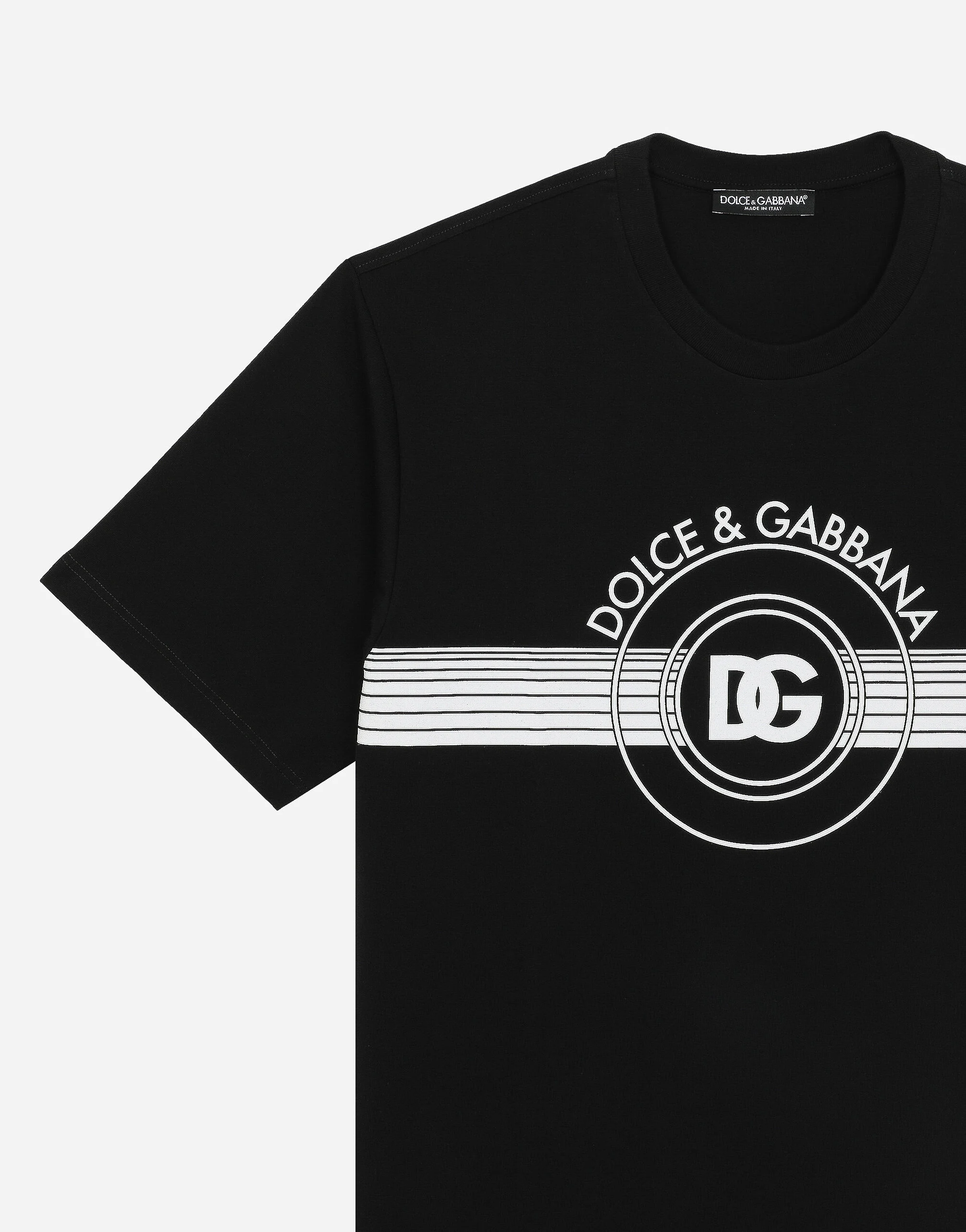 Black Cotton Interlocking Logo Print - Exclusive Wear