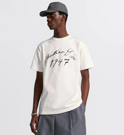 Handwritten Logo Relaxed Fit White T-shirt