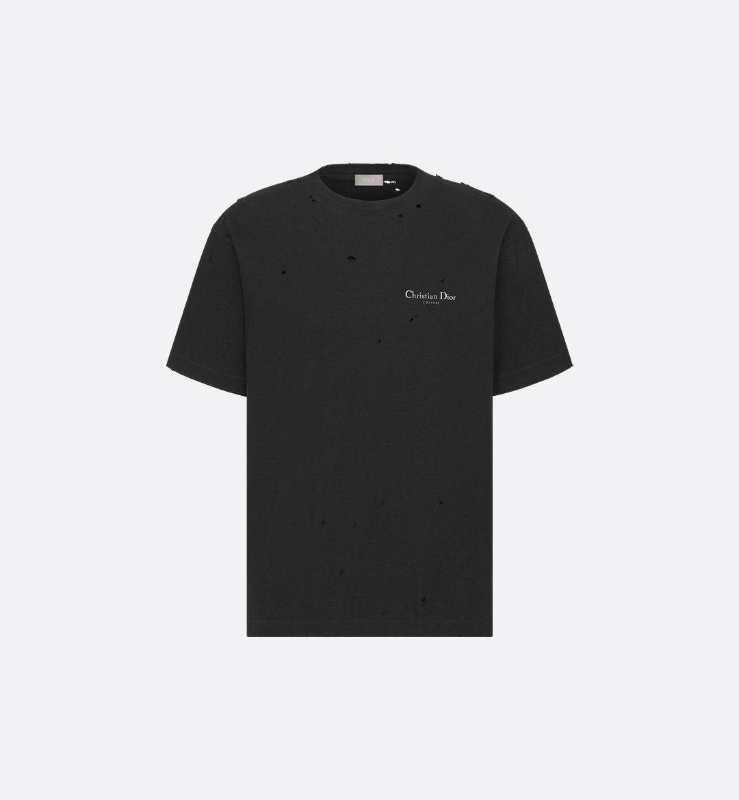 Black Distressed-Effect Cotton Jersey T-shirt - Exclusive Wear
